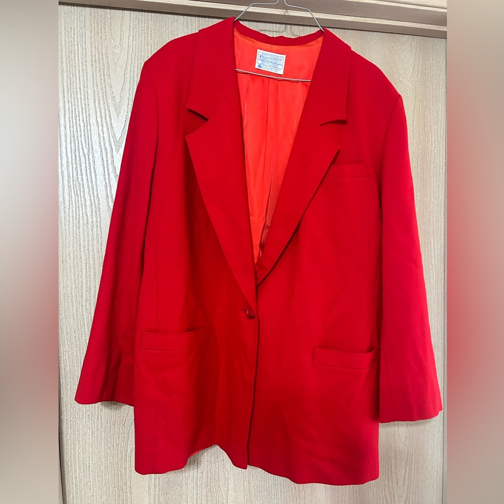 PENDLETON 100% Virgin Wool Blazer Jacket Vintage Women's Size 20W USA Business